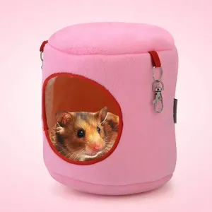 Flanelový válec pro domácí zvířata – horký hamsterský houpací pelíšek pro malé mazlíčky S, velikost: 10*9*9 cm (růžový)