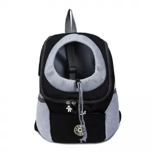 Outdoor Pet Dog Carrier Bag - Dvoubarevný batoh pro psy, S (Černý)
