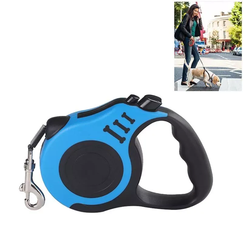 Automatické skládací vodítko pro psy - 3m, modré