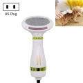 Elektrický hřeben a sušička srsti pro psy a kočky, US Plug (zelená)