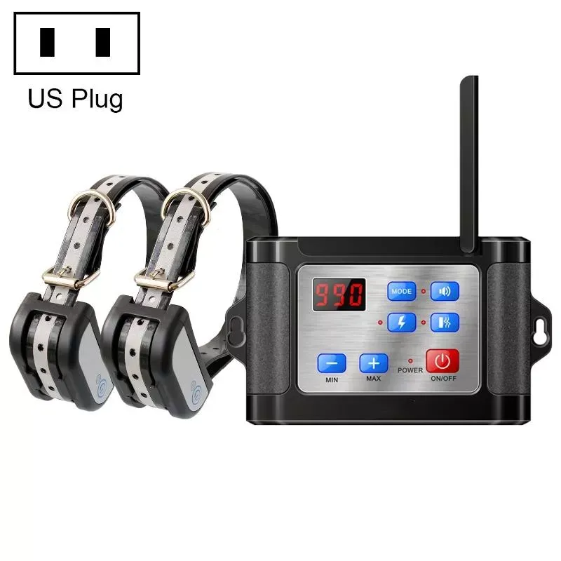 Bezdrátový elektronický plot pro psy s nočním reflexním obojkem, US Plug