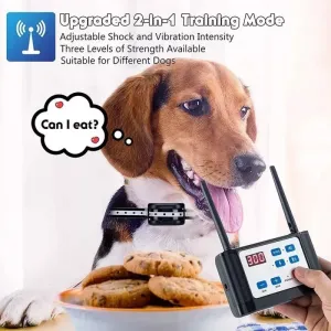Outdoor Wireless Electronic Pet Fence Noční Reflexní Obojek, Specifikace: Jeden pro Dva (EU Zástrčka)