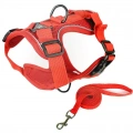 Pet Vest Harness + Reflexní Hrudní Popruh pro Psy a Kočky, Velikost: M (Červená)