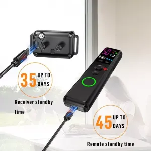 Color Screen Dragon Dálkové Ovládání pro Cvičení Psů (Černé)