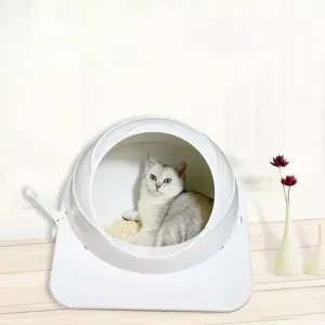 Velká uzavřená toaleta pro kočky – Cat Litter Box (Bílá)