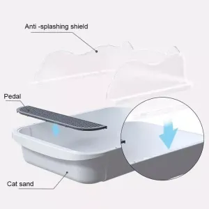 Semi-zavřený kočičí záchod s ušima a deodorací - malý, náhodná barva