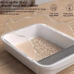 Semi-zavřený kočičí záchod s ušima a deodorací - malý, náhodná barva