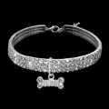 Bling Drahokamový Obojek pro Psy s Crystalem - Obojky pro Malé Psy (Velikost: L, Bílý)