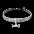 Bling Drahokamový Obojek pro Psy s Crystalem - Obojky pro Malé Psy (Velikost: L, Bílý)