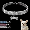 Bling Rhinestone Dog Collar - Krystalový obojek pro psy (M - Růžový)