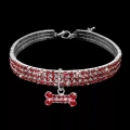 Bling Rhinestone Dog Collar - Krystalový obojek pro psy (M - Růžový)