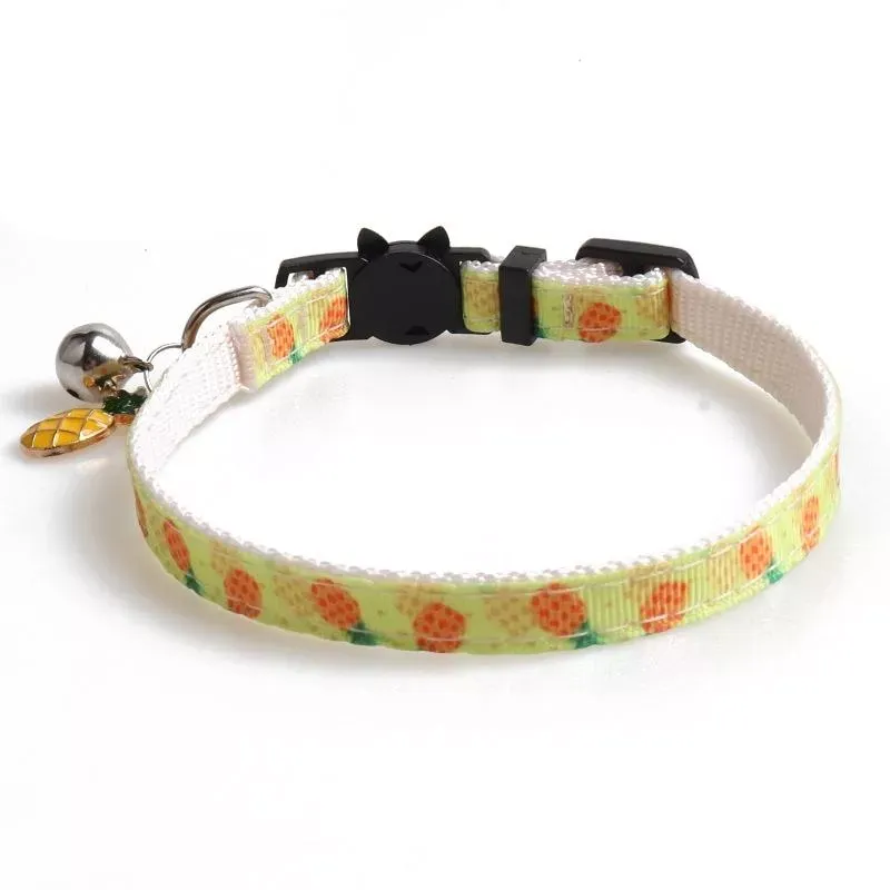 Obojek pro kočky Pet Webbing s ovocnými doplňky, ananas, 1x28 cm