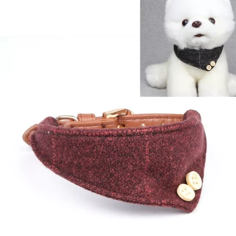 Obojek pro psy Dog Collars Pet PU Triangle 1.3x42cm (Červený)
