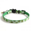 Pet Webbing Fruit Cat Collar With Fruit Accessories Bell - Avokádo, 1x28 cm