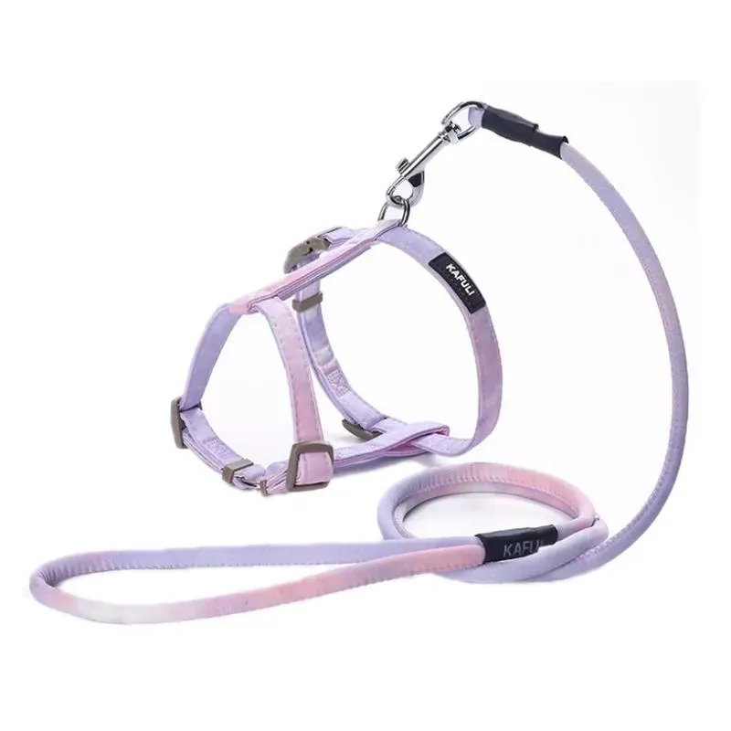 KAFULI Pet Adjustable I-Shape Harness Leash M (Gradient Purple)