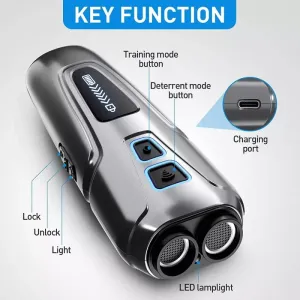 Ultrazvukový odpuzovač psů a tréninková pomůcka pro domácí mazlíčky s LED svítilnou (Šedá)
