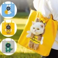 Pet Out Bag Crossbody Tote pro kočky a malé psy - Rozšiřitelná taška, vel. L (Modrý podklad s bílým králíkem)