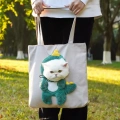 Pet Out Bag Crossbody Tote pro kočky a malé psy - Rozšiřitelná taška, vel. L (Modrý podklad s bílým králíkem)