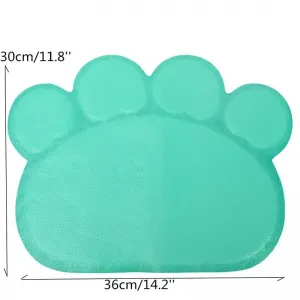 PVC podložka pod misku ve tvaru drápků pro kočky - protiskluzová (Lake Blue)