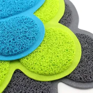 PVC podložka pod misku ve tvaru drápků pro kočky - protiskluzová (Lake Blue)