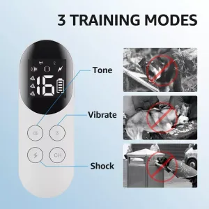 Inteligentní vodotěsný elektrický výcvikový obojek pro psy s dálkovým ovládáním - pro jednoho psa (černý)