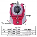 Outdoor Pet Dog Carrier Bag - Dvoubarevný batoh pro psy, S (Černý)