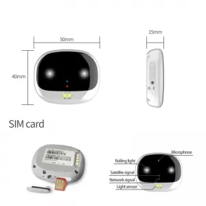 ReachFar RF-V47 Mini GPS sledovač pro domácí mazlíčky s LED světlem a silikonovým pouzdrem (Černý)