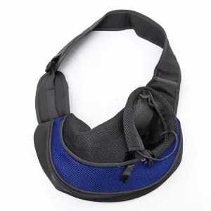 Sling taška pro psy a kočky, hands-free, modrá, velikost S