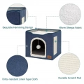 Pet Stool Pet Kennel Indoor Foldable Storage Stool pro kočky a psy 41 x 41 x 35cm (Tmavě šedý)