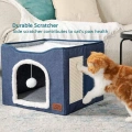 Pet Stool Pet Kennel Indoor Foldable Storage Stool pro kočky a psy 41 x 41 x 35cm (Tmavě šedý)