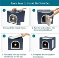 Pet Stool Pet Kennel Indoor Foldable Storage Stool pro kočky a psy 41 x 41 x 35cm (Tmavě šedý)