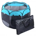 Voděodolný psí stan Fashion z Oxford látky – skládací, octagonální, venkovní, velikost M, 91 x 91 x 58 cm (modrý)