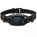 Inteligentní elektrický obojek pro psy s GPS a OLED displejem (černý)