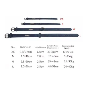 JINMAOHOU Dvojvrstvý kožený obojek pro psy, velikost S 39x2.2cm (hnědý)