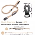Odolné Bungee Vodítko pro Psy s Reflexními Pásky (Khaki) - Šokové Absorpční Vodítko pro Střední a Velké Psy