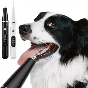 Pet Ultrasonic Teeth Cleaner – Sada na čištění zubů pro psy s dárkovou krabičkou a zrcadlem (Bílé)