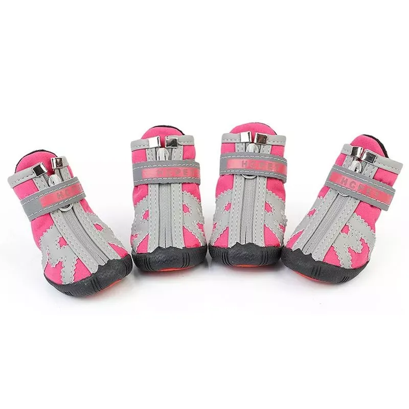 HCPET A1703 Pet Non-Slip Boty pro Psy - Voděodolné, Růžové, Velikost 5