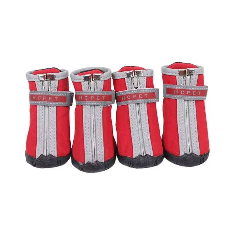 HCPET A1703 Pet Non-Slip Voděodolné Boty pro Psy, Velikost 5 (Červené)