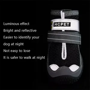HCPET Psí Boty 4 PCS - Prodyšné a Ochranné (Šedé, Velikost č. 5, 6 cm)