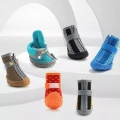 Sada 4 ks prodyšných psích bot – odolné a neklouzavé, velikost 2.8x3.5cm (červená, oranžová)