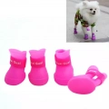 Stylové psí boty Lovely Pet pro štěňata, voděodolné gumové boty - Růžové, S (4.3 x 3.3 cm)