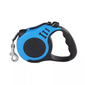 Automatické skládací vodítko pro psy - 3m, modré