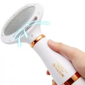 Elektrický hřeben a sušička srsti pro psy a kočky, US Plug (zelená)