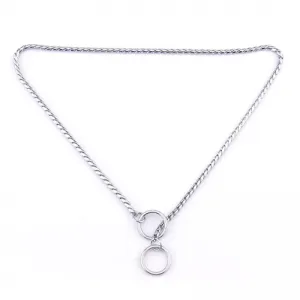 Obojek pro psy - Kovový narážec Snake Chain, Délka: 40 cm (Stříbrný)