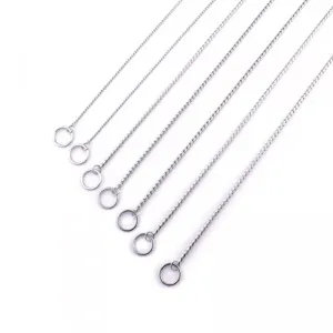 Obojek pro psy - Kovový narážec Snake Chain, Délka: 40 cm (Stříbrný)