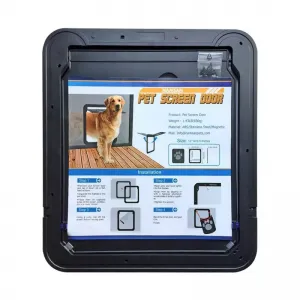 Pet Screen Door s designem stop po tlapkách pro psy a kočky - zamykatelná brána 42x37cm