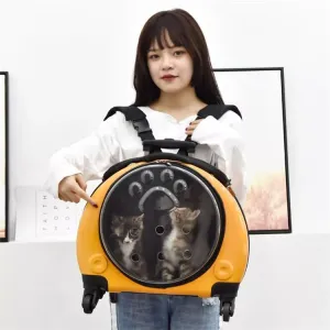Přenosná taška pro domácí zvířata Pet Trolley Case Got Out (Zlatá)