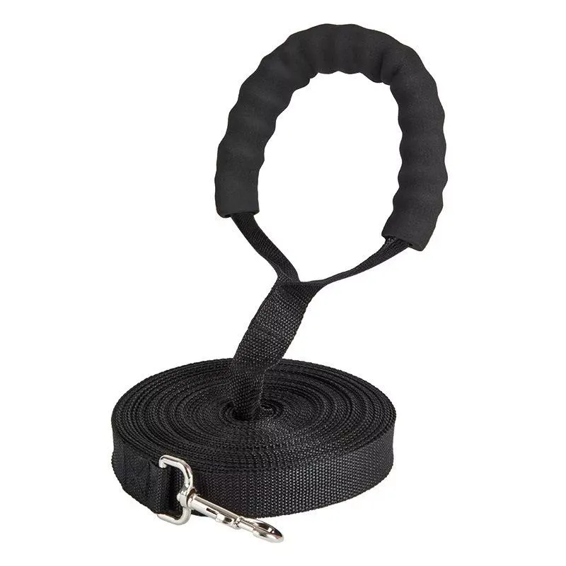 2.5cm x 3m Vodítko pro psy - Sledovací obojek s prodloužením (černé)