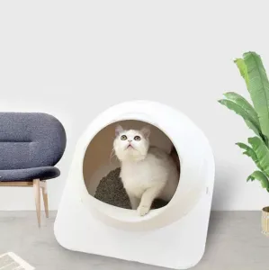 Velká uzavřená toaleta pro kočky – Cat Litter Box (Bílá)
