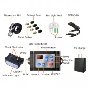 Bezdrátový elektronický plot pro domácí zvířata se sebereflexním obojkem - 1 pro 3 (US Plug)